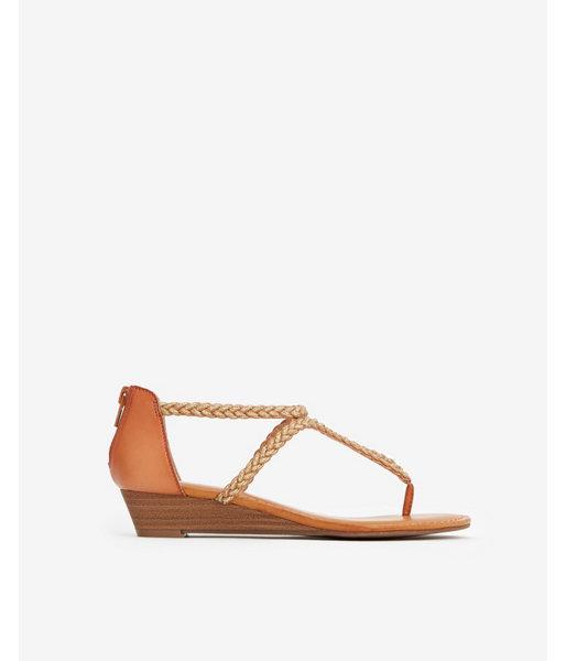 Express Womens Braided Silver Wedge