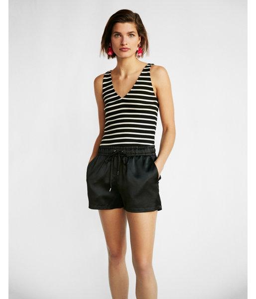 Express Womens Striped Ribbed V-neck Tank