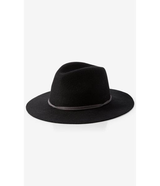 Express Women's Hats Black Wool Felt Fedora