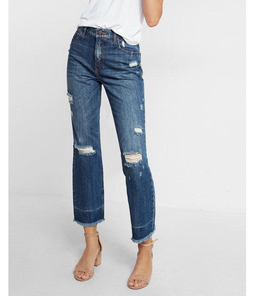 Express High Waisted Distressed Vintage Ankle Jeans