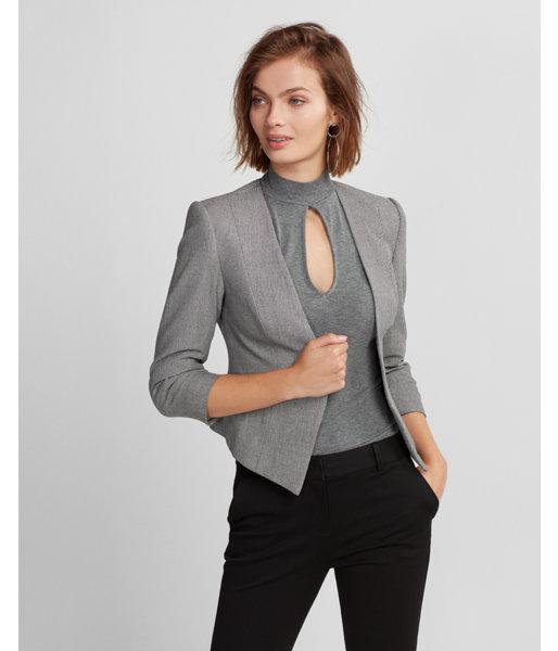 Express Womens Micro Print Cutaway Jacket