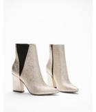 Express Womens Metallic Stretch Heeled Boots