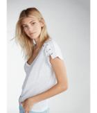 Express Lace-up Shoulder Linen-blend Tee