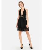 Express Womens Edition Pleated Strappy Fit And Flare Dress