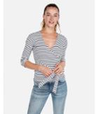 Express Womens Express One Eleven Striped Wrap Tee
