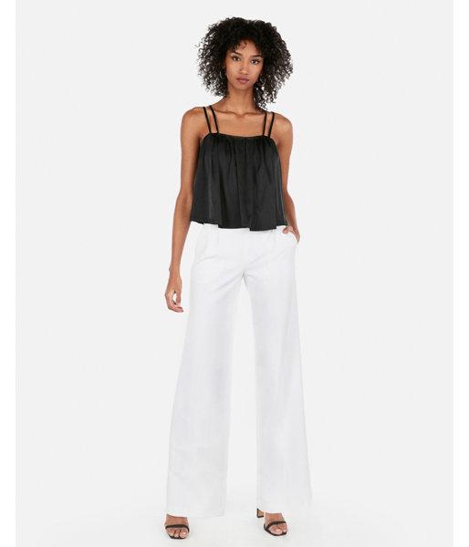 Express Womens Satin Flowy Cropped