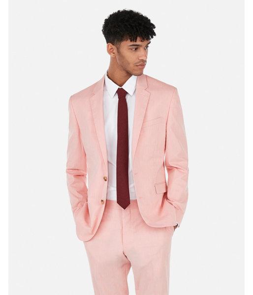 Express Mens Extra Slim Coral Stripe Stretch