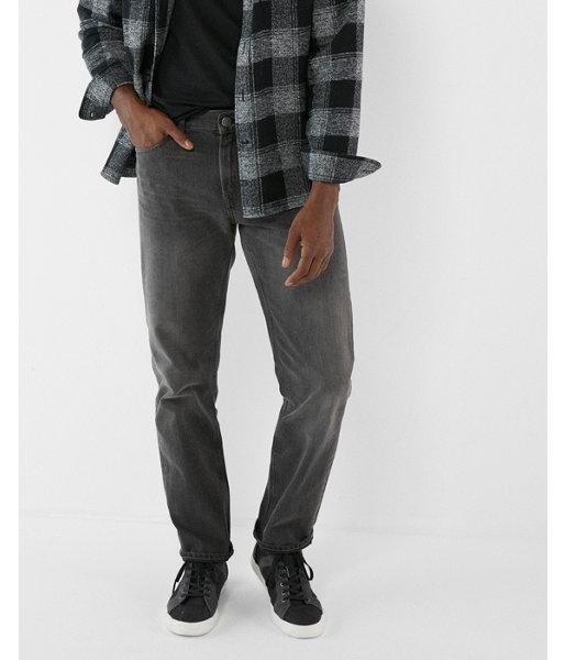 Express Mens Classic Straight Gray 100% Cotton Jeans