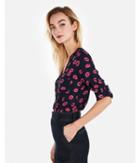 Express Womens Lip Print Two Pocket Zip Front Chelsea Popover