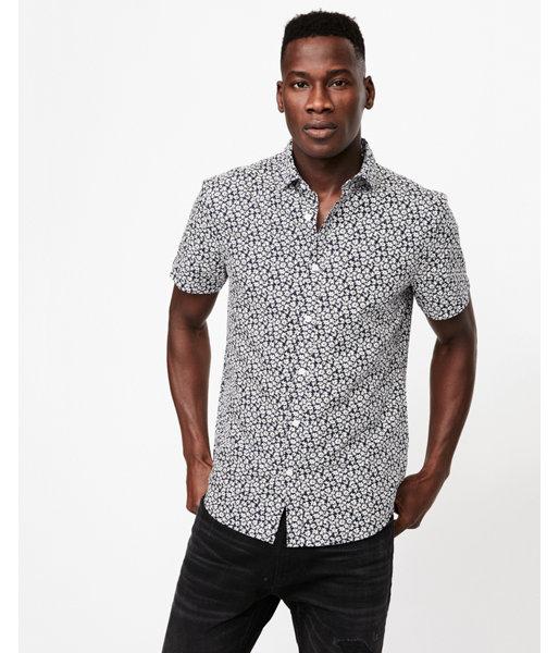 Express Mens Floral Short Sleeve Cotton
