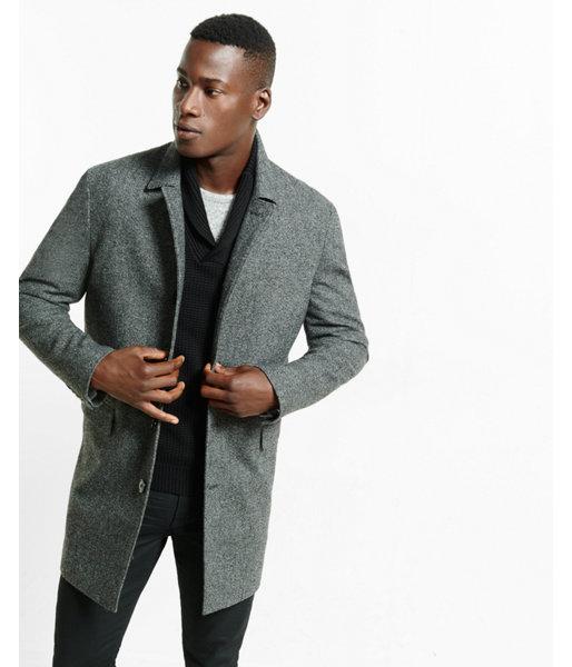 Express Mens Wool Blend Topcoat