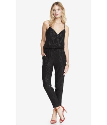 Express All-over Sequin Crossover Cami Jumpsuit
