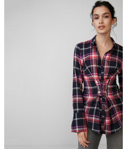 Express Womens Corset Front Cotton Flannel