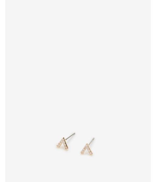 Express Womens Cubic Zirconia Pave Chevron Post Earrings