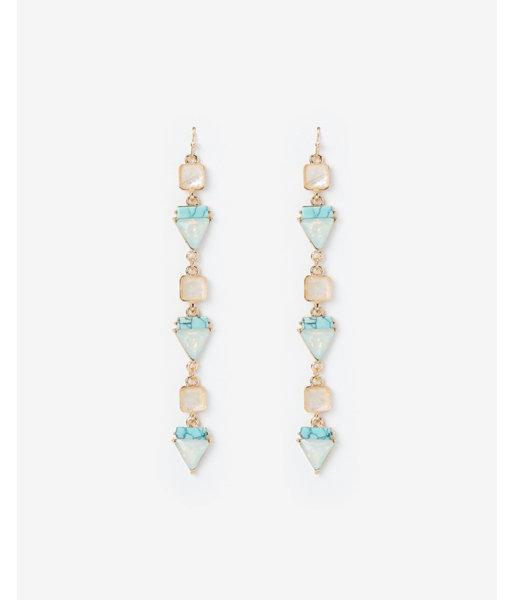 Express Womens Linear Multi-stone Drop Earrings