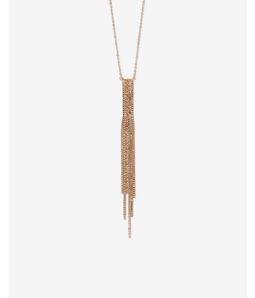 Express Womens Chain Fringe Pendant Necklace