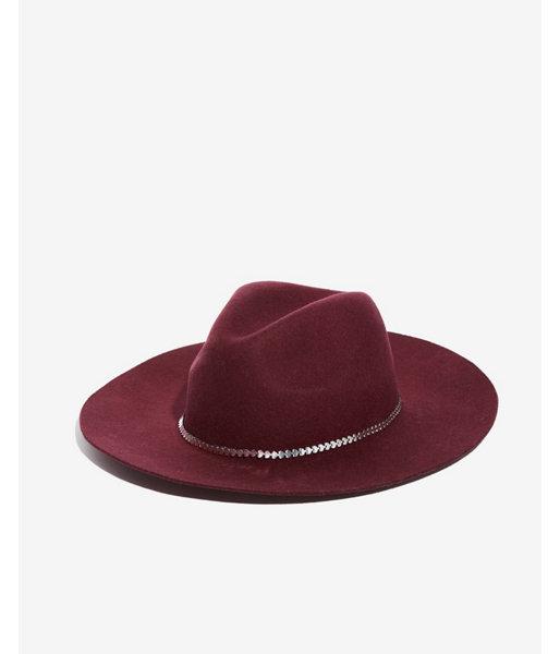 Express Womens Floppy Wool Chain-band Fedora