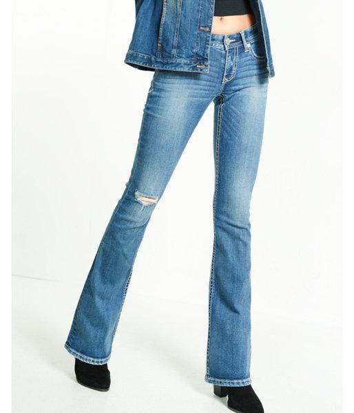 Express Womens Low Rise Thick Stitch Bootcut Jeans
