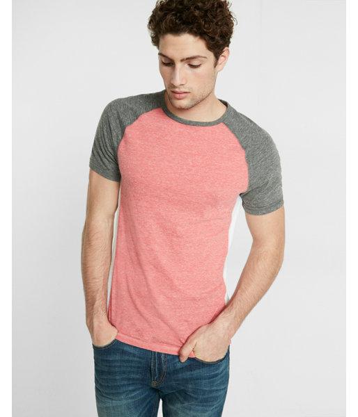 Express Mens Color Blocked Baseball Tee