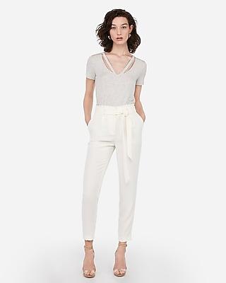 Express Womens Express One Eleven Heathered Slash V-neck Easy Tee