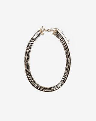Express Womens Twisted Color Multi-metal Chain Necklace