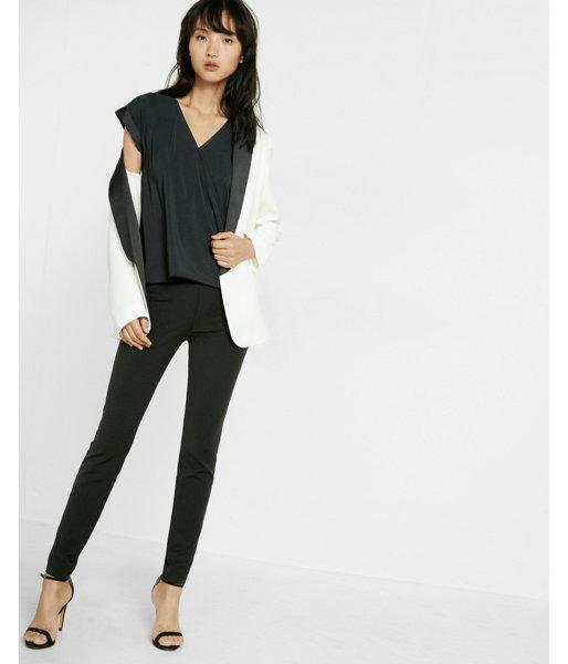 Express Short Sleeve Surplice Blouse