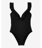 Express Ruffle V-wire One-piece