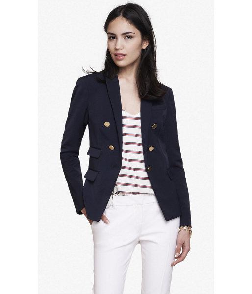 Express Express Womens Navy Faux Double Breasted Jacket