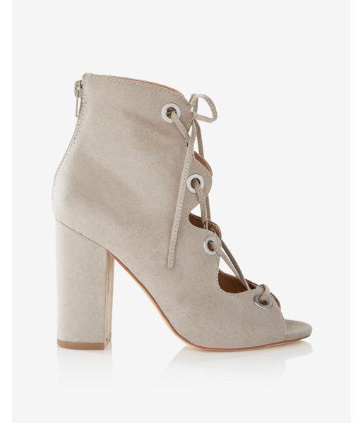 Express Lace-up Grommet Peep-toe Bootie