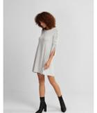 Express Womens Heathered Lace-up Sleeve Trapeze Dress