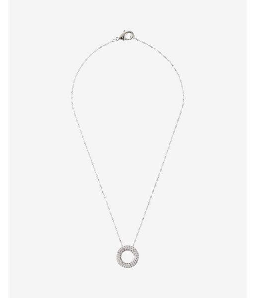 Express Womens Pave Donut Pendant Necklace