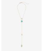 Express Womens Turquoise Filigree Y-neck Necklace