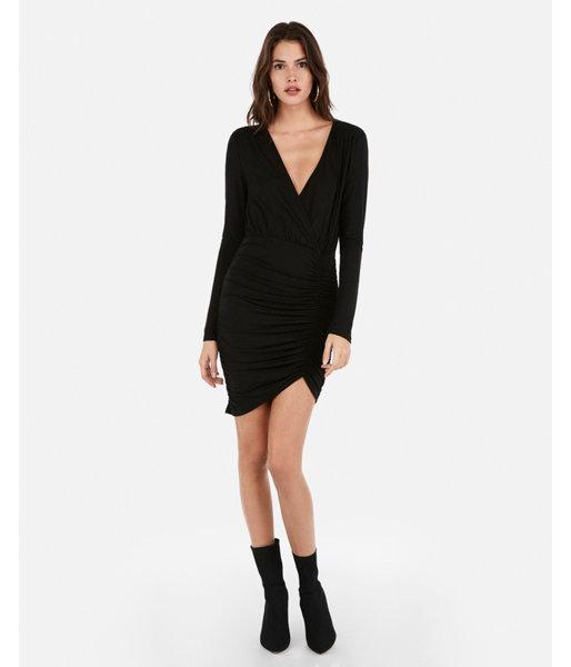 Express Womens Olivia Culpo Asymmetrical Surplice  Dress