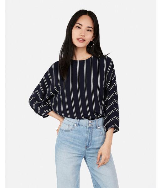 Express Womens Striped Pleated Dolman