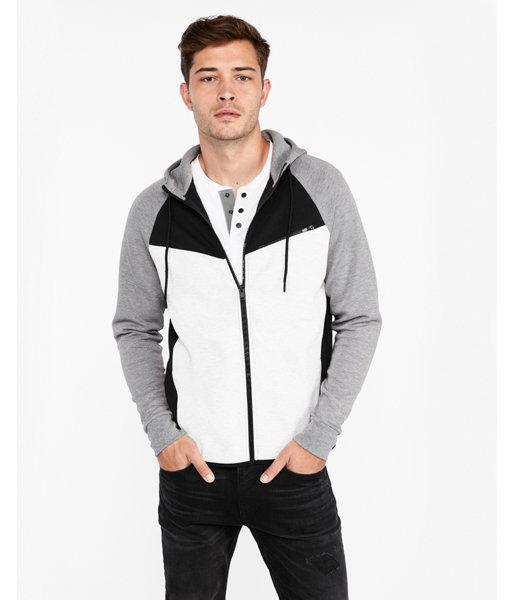 Express Mens Color Block Full Zip Hoodie