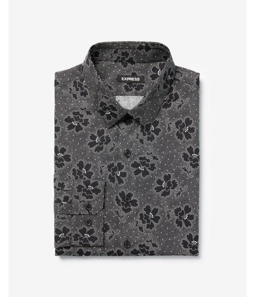 Express Mens Extra Slim Floral Dot Cotton Dress