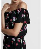 Express Floral Print Off The Shoulder Jumpsuit