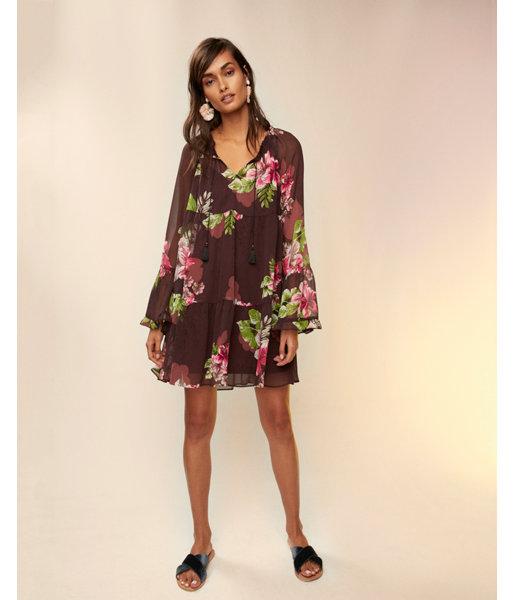 Express Womens Floral Tiered Trapeze Hem Cover-up