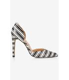 Express Women's Shoes Black And White Striped D'orsay Pump