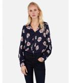 Express Womens Palm Print Button Front Chelsea Popover