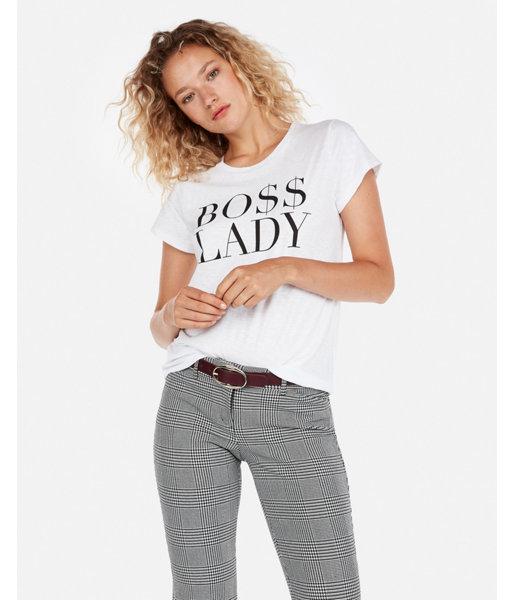 Express Womens Express One Eleven Boss Lady Extra Slim Graphic Tee