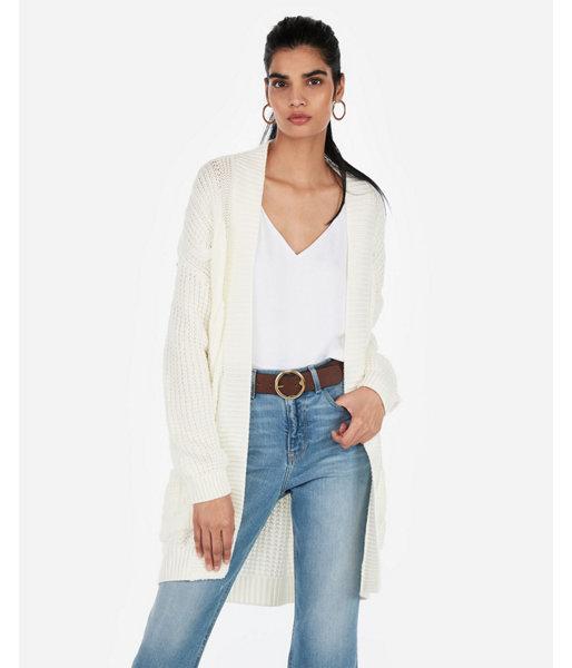 Express Womens Cable Knit Wedge Cover-up