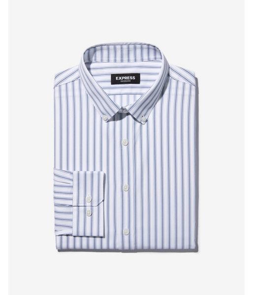 Express Mens Slim Striped Performance Button-down Dress