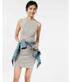 Express Space Dye Sleeveless Crew Neck Dress