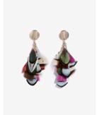 Express Womens Mixed Feather Post Earrings