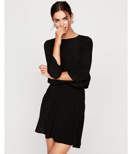 Express Womens Smocked Waist Fit And Flare Dress