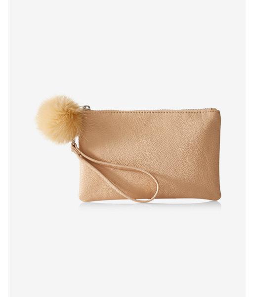 Express Faux Fur Pom Wristlet