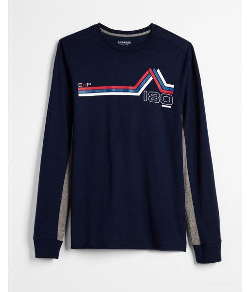 Express Mens Alpine Summit Long Sleeve Graphic Tee