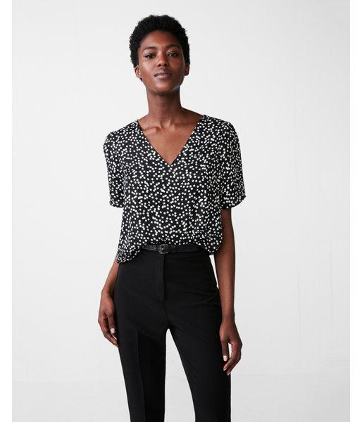 Express Womens Floral V-neck Boxy Tee