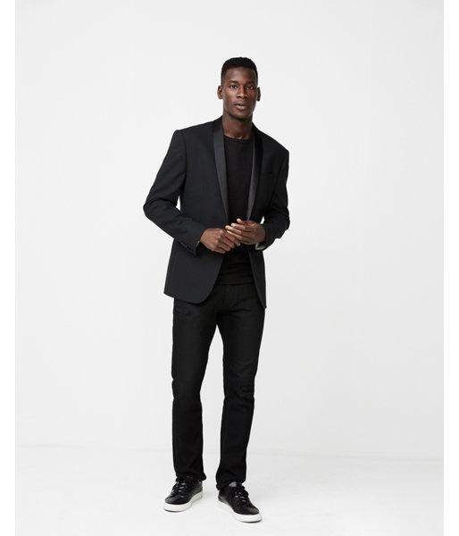 Express Mens Slim Black Shawl Collar Tuxedo Jacket